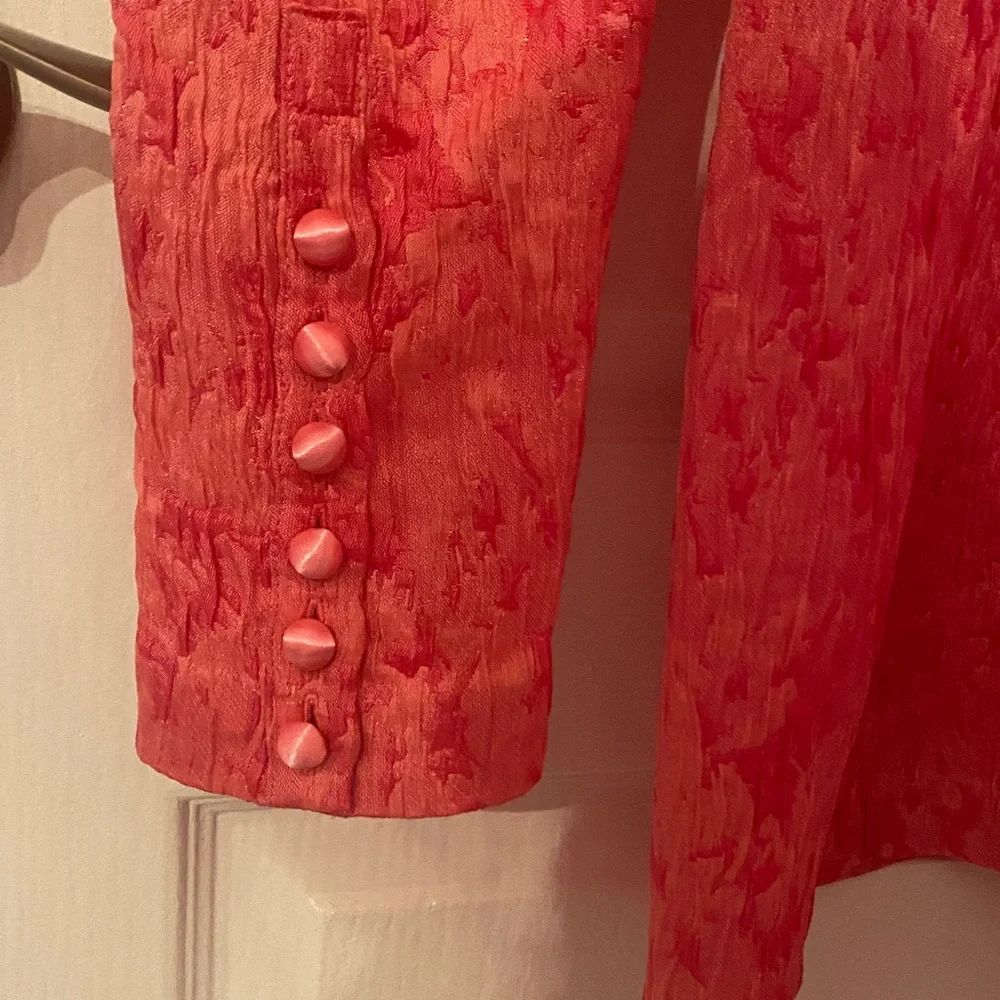 Rotate by Birger Christensen Jacquard Mini Dress Pink Carnation Size 8 - Picture 5 of 7